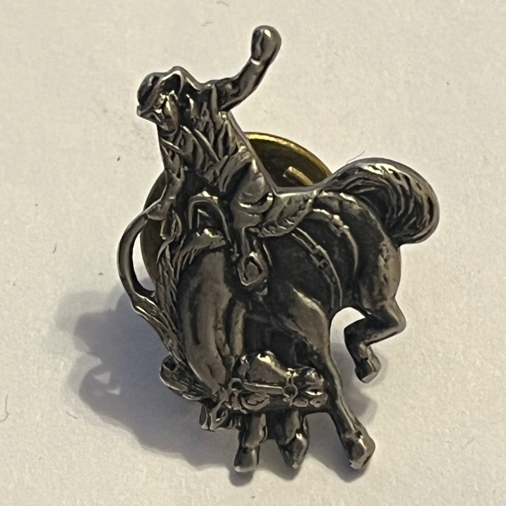 Silver Rodeo Cowboy Tie Pin - Picture 14 of 16